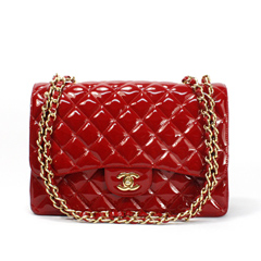 샤넬 클래식 페이던트 라지 레드/금장