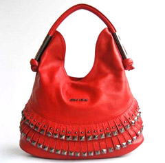 미우미우 램스킨숄더 80035 레드