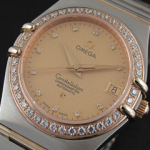 오메가 (OM 5585) Men Diam Bezel Insignia Diamond SWISS ETA 2836-2 A/T