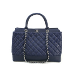샤넬 12년 신상 칼프스킨 쇼퍼백 네이비