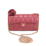 샤넬 램스킨 미니 까멜리아 레드