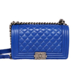 샤넬 램스킨 보이백 블루