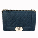 샤넬 이지 캐비어 보이백 미듐 네이비