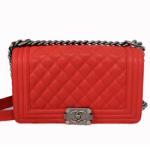 샤넬 이지 캐비어 보이백 미듐 레드
