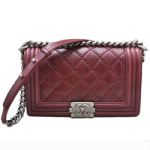 샤넬 보이백 칼프스킨 버건디