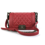 샤넬 램스킨 보이백 라이트 버건디