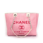 샤넬 캔버스 도빌백 레드 미듐