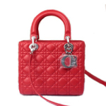 크리스찬디올 레이디디올백 스몰 램스킨 레드