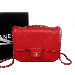 샤넬 램스킨 숄더백 레드