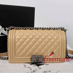 샤넬 램스킨 보이백 베이지 미듐