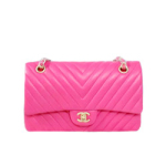 샤넬 램스킨 플랩백 1112 핑크 금장