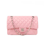 샤넬 램스킨 플랩백 미듐 1112 핑크/은장