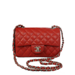 샤넬 캐비어 클래식 플랩백2.55 레드/은장 20cm