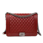 샤넬 캐비어 보이백 버건디/은장 30cm