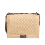 샤넬 캐비어 보이백 라잇베이지/은장 30cm