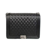 샤넬 캐비어 보이백 블랙/은장 30cm