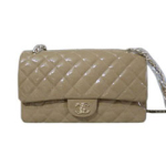 샤넬 클래식 페이던트 라지 베이지 금장