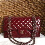샤넬 클래식 플랩백 페이던트 와인/은장