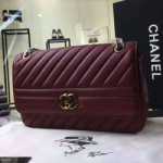 샤넬 클래식 램스킨 플랩백 버건디