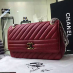 샤넬 클래식 램스킨 플랩백 레드