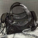 발렌시아가 미니 시티 소가죽 블랙/은장