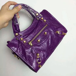 발렌시아가 미니시티 이태리 쉽스킨 퍼플