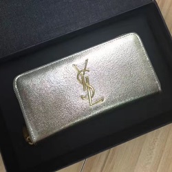 입생로랑 신상 반짝이 장지갑 골드