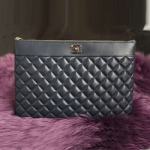 샤넬 램스킨 파우치 클러치백