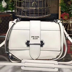 프라다  카이에 프린트 가죽 핸드백 1BA158