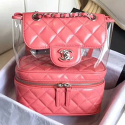 샤넬 시스루 가죽 백팩 22cm