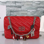 발렌시아가 체인  자수 로고 백